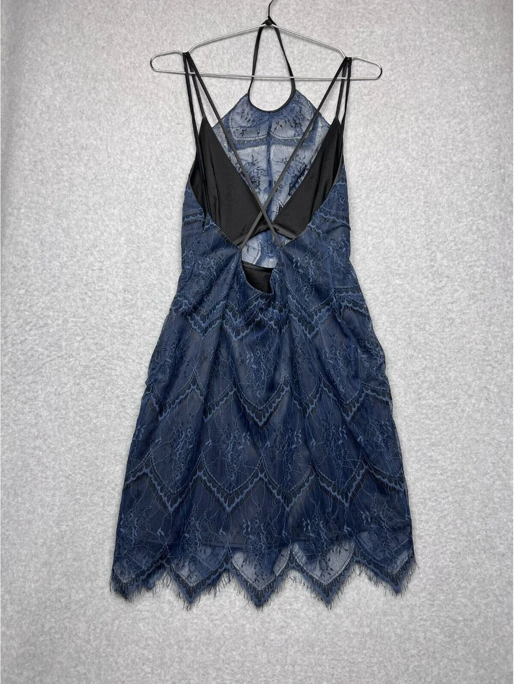 Free People Nothing Like This Lace Mini Dress 8 Cutout Halter Boho Festival Y2K